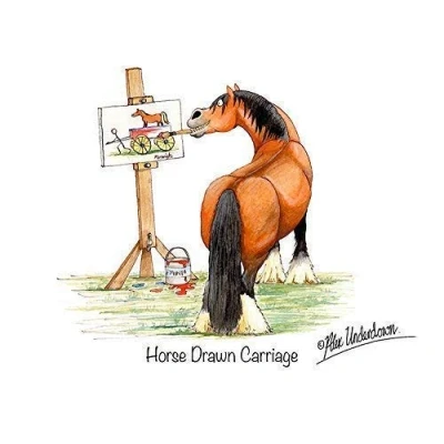 Image of Horse Drawn Carriage Greeting Card by Alex Underdown