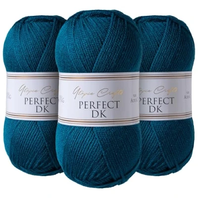 Image of Utopia Crafts DK Double Knitting Yarn 3X 100g (Blue Whale)