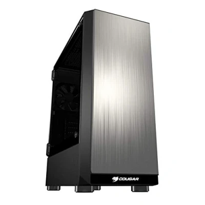 Image of Cougar Trofeo, Mid Tower Case with a brushed steel front panel and hinged tempered glass side