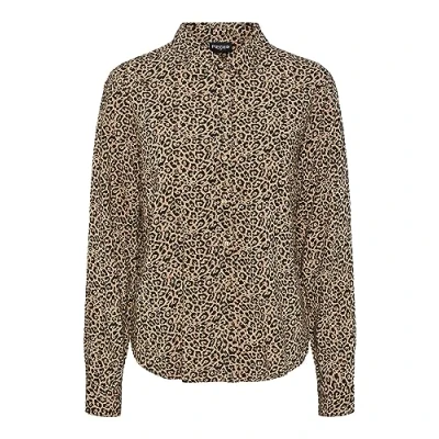 Image of PIECES Women&#039;s Pcnova LS Shirt Noos Bc Blouse, Silver Mink/AOP: Leo, XS