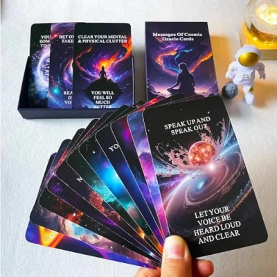 Image of LIGHTOF JUSTICE Higher Self Messages Oracle Cards Deck, Cosmic Cards, Spirit Deck Help You Create Your Best Life as Work Toward Goals