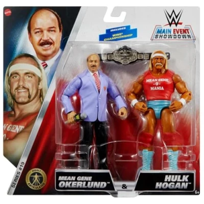Image of WWE Action Figure Main Event Showdown Series #19 Mean Gene Okerlund &amp; Hulk Hogan