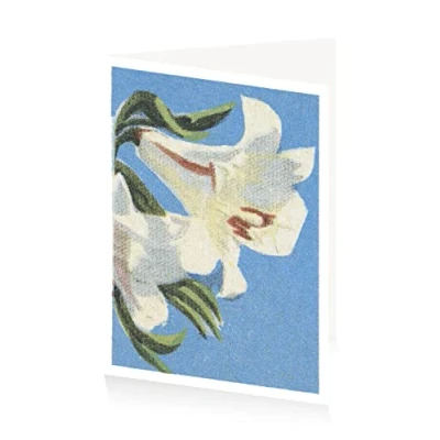 Image of ArtPress Vintage Matchbox Lily, Sympathy Greeting Card, 17cm x 12cm
