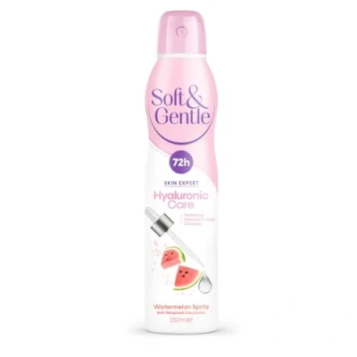 Image of SOFT &amp; GENTLE Anti perspirant Deodorant, Skin Expert Hyaluronic Care, Watermelon Spritz, 72H Protection 250ml