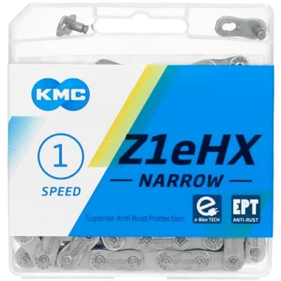 Image of KMC Z1eHX EPT Chain, Dark Silver, Narrow (128 Links)