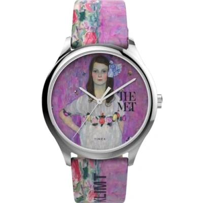 Image of Timex The Met X Klimt WoMens Multicolour Watch TW2W24900 Leather (archived) One Size