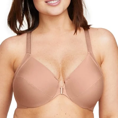 Image of Glamorise Full Figure Plus Size Front Closure Smoothing Wonderwire Bra Underwire #1247