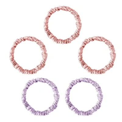 Image of townssilk Silk Hair Loop, 100% Pure Mulberry Silk, 22 Momme, friendly, Luxurious, Bouncy, Elastics, Pack of 5 Combinations