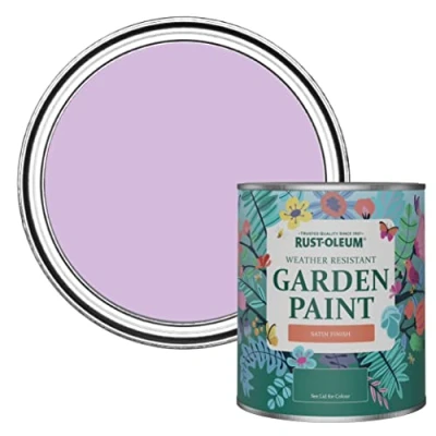 Image of Rust Oleum Purple Mould Resistant Garden Paint In Satin Finish Violet Macaroon 750ml