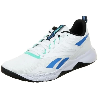 Image of Reebok Men&#039;s NFX Trainer Training Shoes, Footwear White/Kinetic Blue/Black, 7 UK