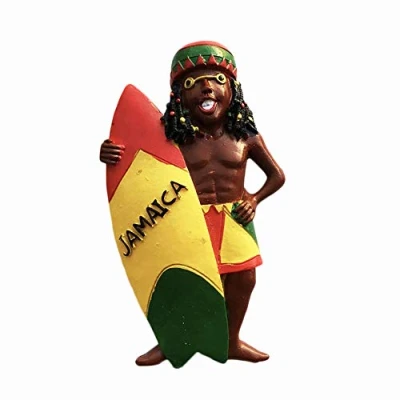 Image of Jamaica Surfing Man 3D Fridge Magnet Souvenir Gift,Handmade Home &amp; Kitchen Decoration Refrigerator Collection