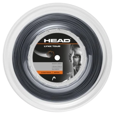 Image of HEAD Unisex Adult Lynx Tour Roll Tennis String, Black, 1.25 mm/17 g