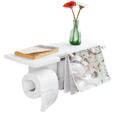 Image of Wood Wall Mounted Bathroom Toilet Paper Roll Holder,FRG175 W Sobuy