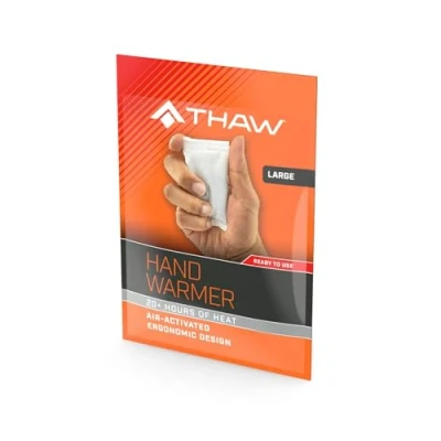 Image of THAW Disposable Hand Warmers For Winter Walks, Hiking, Camping, Outdoor Activities 40 Packs, Large