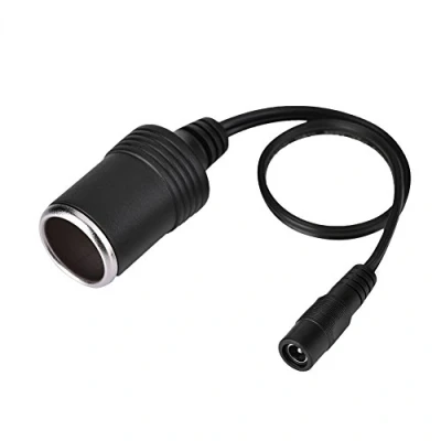 Image of Hakeeta 12V DC 5.5 x 2.1mm Extension Cable for car Cigarette Lighter Adapter Socket Female to Power Supply air pump, refrigerato, Black