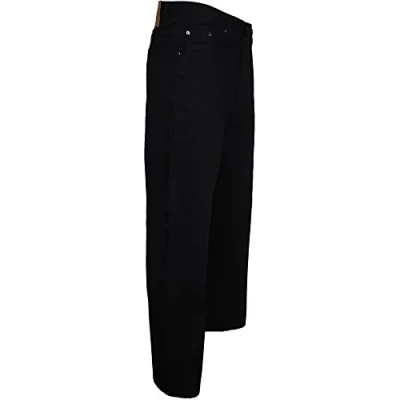Image of BLUE CIRCLE Men&#039;s Straight Leg Jeans Heavy Duty Work Trousers Regular Fit Inside 27, 29, 31, 33 Inches and Big Waist 30 to 50 (W 44, L 27XS, Black)