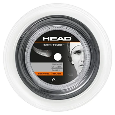 Image of HEAD Unisex Adult&#039;s HAWK TOUCH (200m reel) Tennis String, Charcoal, 17