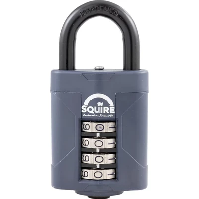 Image of Squire Heavy Duty Padlock (CP50) Toughest Steel Shackle 4 Wheel Combination Alloy for Corrosion Resistance Weatherproof Lock Home, School &amp; Garage (Blue, 50 mm)