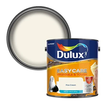 Image of Dulux Easycare Washable And Tough Matt Emulsion Paint For Walls Ceilings Fine Cream 2.5 Litres