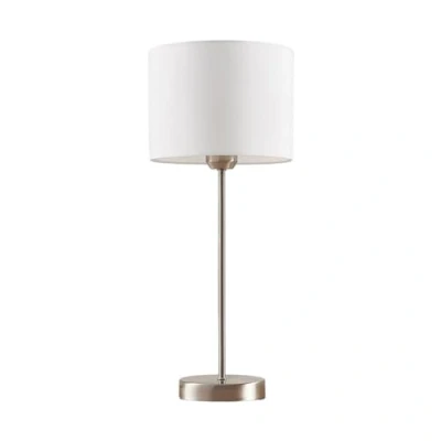 Image of Lindby table lamp Annatina, white, nickel, height 48 cm, textile