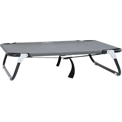 Image of vidaXL Foldable Light Grey Dog Bed M Oxford Fabric and Steel