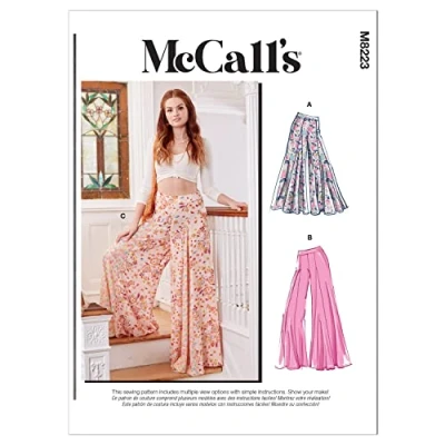 Image of McCalls Sewing Pattern M8223Y Y (XS S M) Misses&#039; Pants, Multi Colour