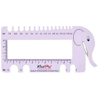 Image of KnitPro KP10995 NEEDLE &amp; CROCHET VIEW SIZER WITH YARN CUTTER LILAC, 30 x 35 cm
