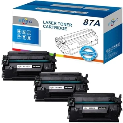 Image of ECSC Toner Cartridge CF287A /87A For Printer, Compatible With HP LaserJet Enterprise Flow MFP M527c M527z, M506n M506x M506dn (Black,3 Pack)