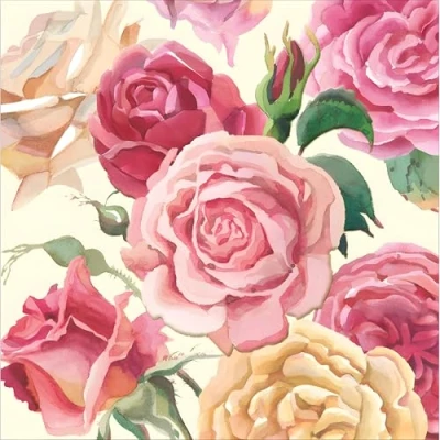 Image of Woodmansterne Birthday/Blank Greeting Card Blank for Women with Emma Bridgewater Artistic Floral Rose Design General Suitable Any Occasion