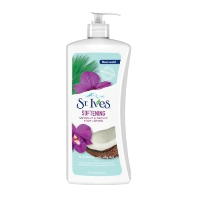 Image of St. Ives Softening Hand &amp; Body Lotion Moisturiser for Dry Skin Coconut Orchid Made with 100% Natural Moisturisers 21 oz / 621ml