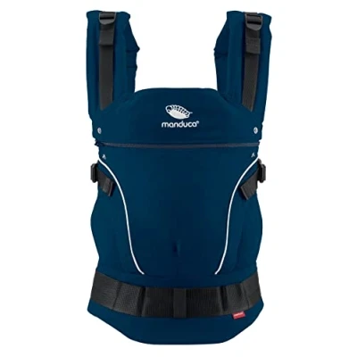 Image of manduca First Baby Carrier, Adjustable &amp; Versatile and Toddler Carrier (3.5 up to 20 kg), Front, Hip Back Carrying Sling, Made of Organic Cotton, Navy