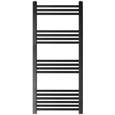 Image of Straight Heated Towel Rail Radiator, 768W, 600 x 1100mm, Matt Black