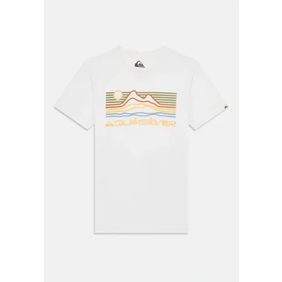 Image of Quiksilver Light Waves Youth Unisex Print Tshirt, Size: 16t, White