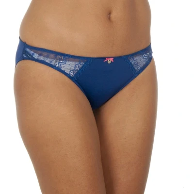 Image of Tommy Hilfiger Womens Transparent lace waist panties 1387902515 women Blue Size Small