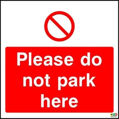 Image of 100mmx100mm Do Not Park Here (Self Adhesive Sticker Label Sign)