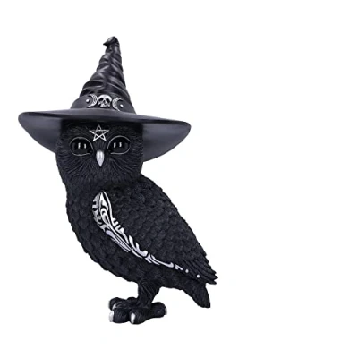 Image of Nemesis Now Cult Cuties Owlocen 30cm, Resin, Black, Large Owl Figurine, Scarily Adorable Bewitching Witch Cast in the Finest Expertly Hand Painted