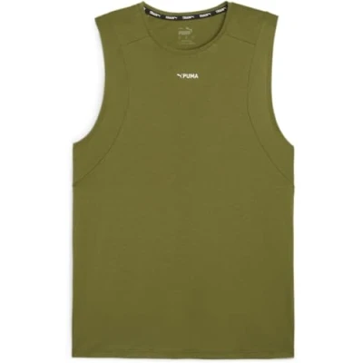 Image of Puma Triblend Sleeveless TANK Top, Men&#039;s, Size: XL, Olive green