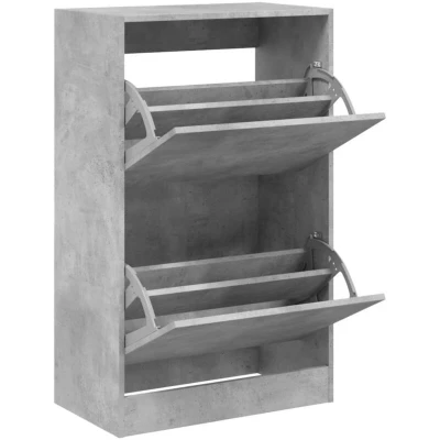 Image of vidaXL Shoe Cabinet Concrete Grey 60x34x96.5 cm Engineered Wood