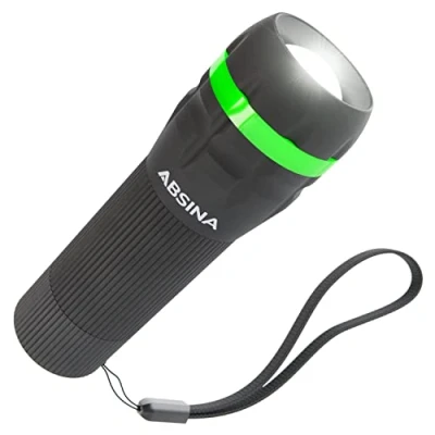 Image of ABSINA Mini Torch for Kids Small Torches Battery Powered with 60 lumens &amp; 110m Range Boys Girls continuously focusable Kids, Torch, LED