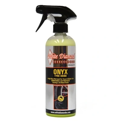 Image of WHITE DIAMOND Detail Products ONYX Tyre Dressing 500ml BANANA Scented with Free Next Day Delivery