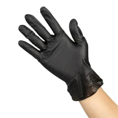 Image of Hygiplas Vinyl Powder Free Glove Black Size L (Pack 100)