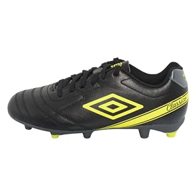 Image of Umbro Men&#039;s Classico X Fg Soccer Cleat, Black/Yellow, 10 UK