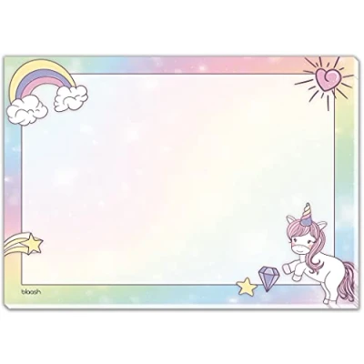 Image of blaash® Unicorn Desk Pad Made of DINA A3 Paper for Children, 25 Sheets, &amp; Weekly Planner Tasks, Meetings Special Events The Week, Girls,
