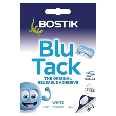 Image of Bostik Blu Tack, Multipurpose Reusable Adhesive, Clean, Safe &amp; Easy to Use, Non Toxic, Handy Size (Packaging may vary)