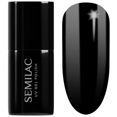 Image of SEMILAC Gel Nail Polish Long Lasting and Easy to Apply Perfect for Home Professional Manicure Pedicure 031 Black Diamond UV Polish, 7 ml.