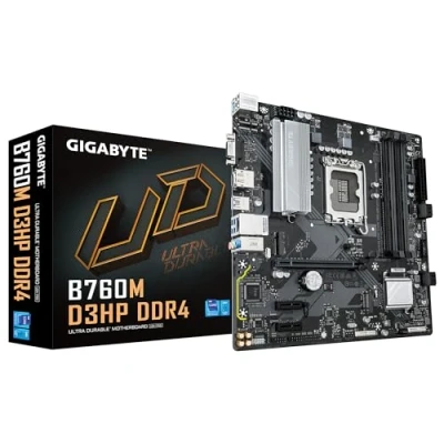 Image of GIGABYTE B760M D3HP DDR4 Motherboard Supports Intel Core 14th Gen CPUs, 4+1+1 Phases Digital VRM, up to 5333MHz (OC), 2xPCIe 4.0 M.2, GbE LAN, USB 3.2 Gen1