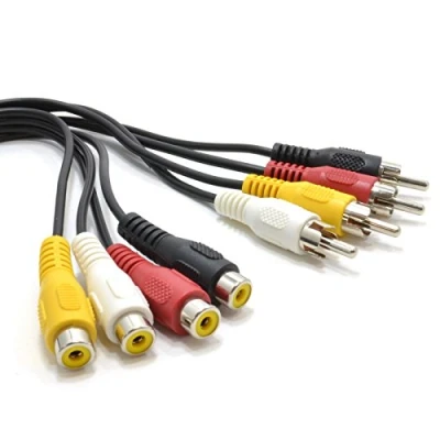 Image of kenable Phono RCA Extension Lead for Audio and Video 4 Plugs to Sockets 1.5m [1.5 metres]