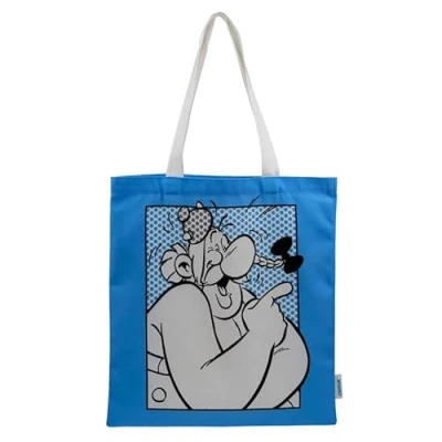 Image of Puckator Obelix Asterix Zip Up Reusable Tote Shopping Bag Canvas Cotton Bags Eco Gifts for Women and Men Cloth Fabric Foldable Handbag