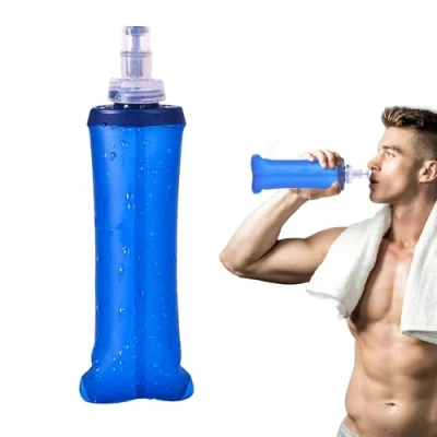 Image of VIKSAUN 1 Pcs Soft Flask 250ml TPU Foldable Running Water Bottles, Collapsible Bottle， Drinking for Hydration Pack Hiking Cycling Marathon Climbing (1)