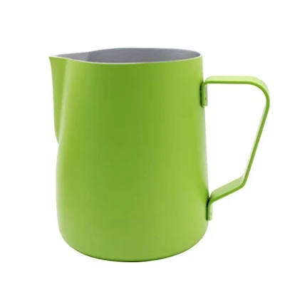 Image of Abcsea 1 Piece Stainless Steel Milk Frothing Pitcher jug, Frother Foaming Jug for Coffee and Latte Art, Green 350ml/12oz
